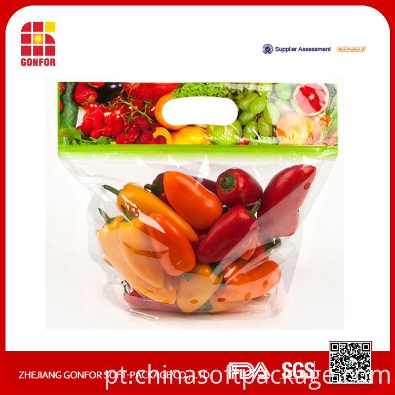 Slide Zipper Bag For Fruit And Vegetable Packaging